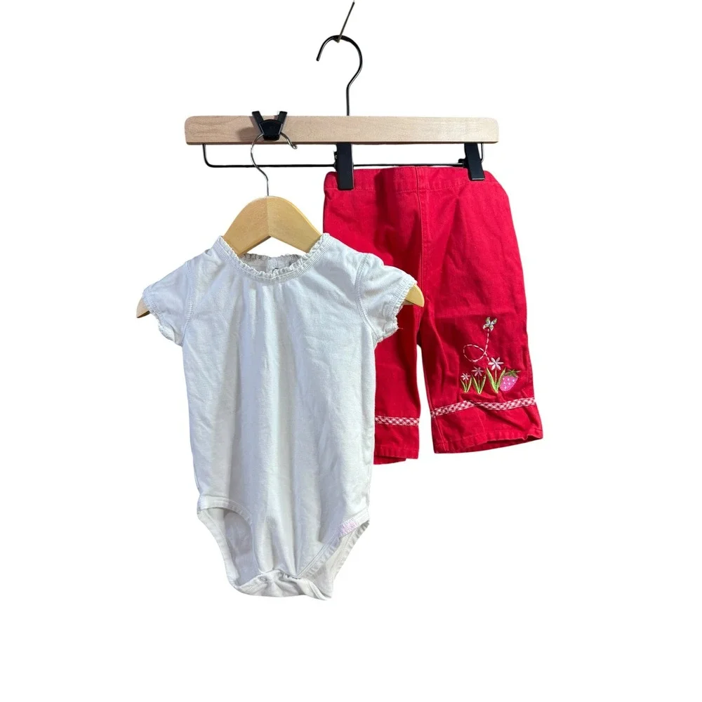 Strawberry Shortcake Baby Girls 18M Shorts Bodysuit Swimsuit Bundle Red White